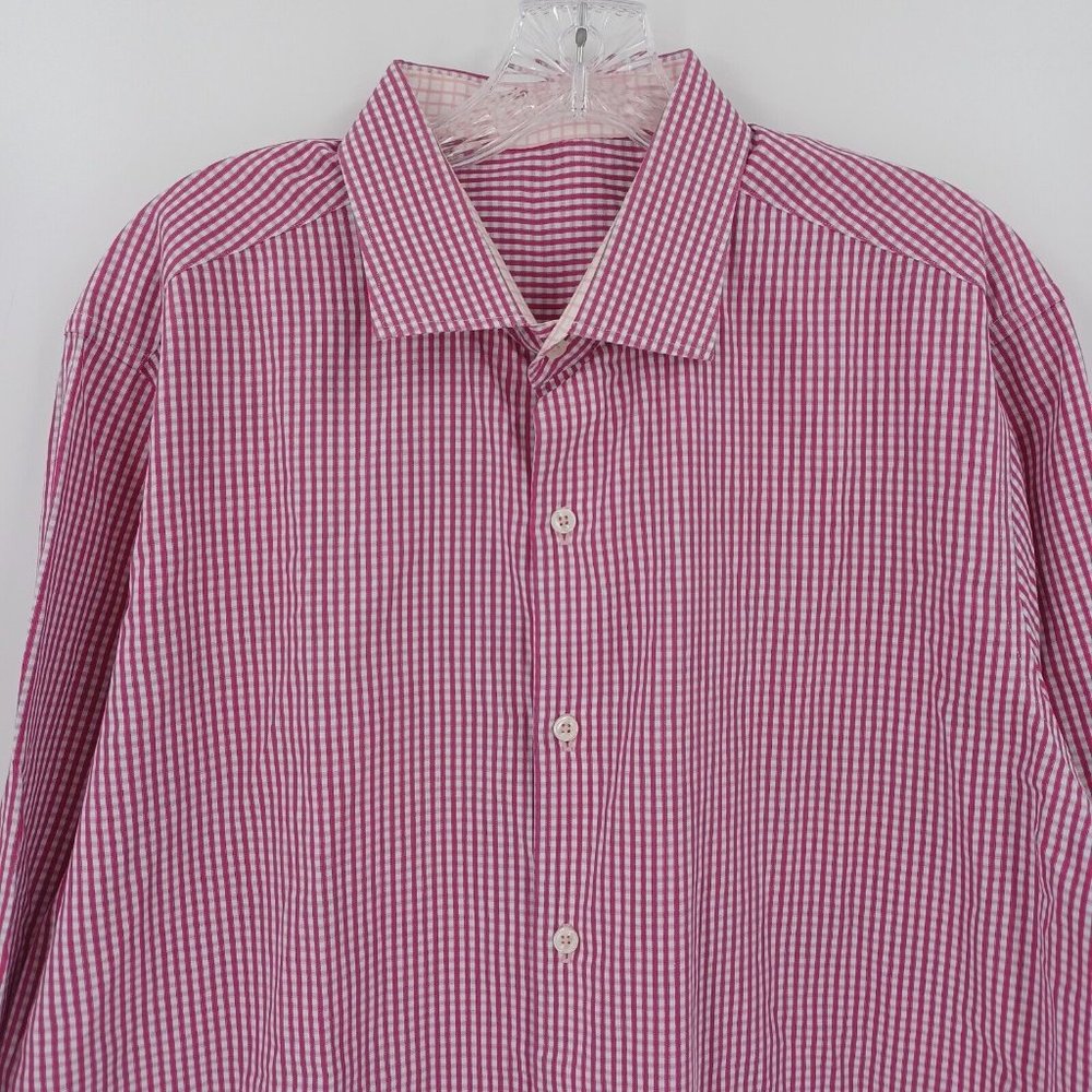 J. HILBURN XL 48in Chest Multi Plaid Button Up Down Shirt Collard Dress Business - Picture 4 of 16